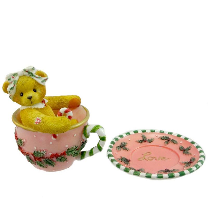 Cherished Teddies Joann Teddy Bear St2 Christmas Teacup  -  Decorative Figurines
