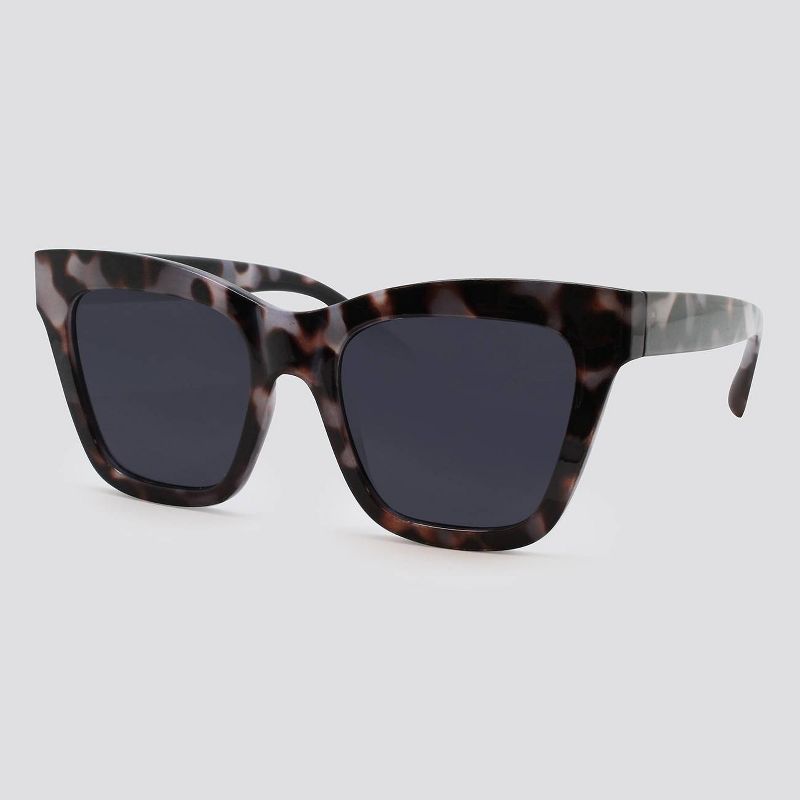 Women's Animal Print Cateye Plastic Silhouette Sunglasses - Wild Fable™ Gray