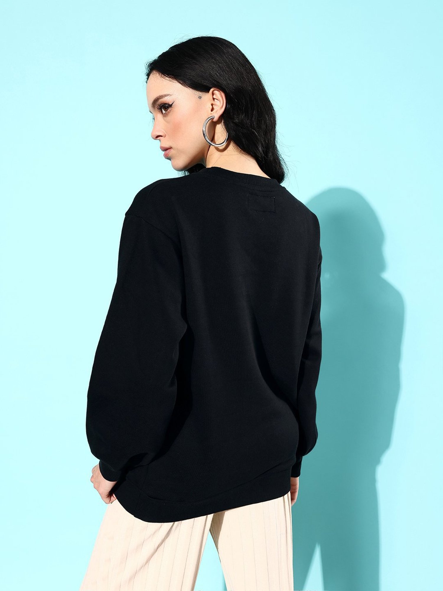 Difference of Opinion Black Fleece Graphic Print Oversized Sweatshirt