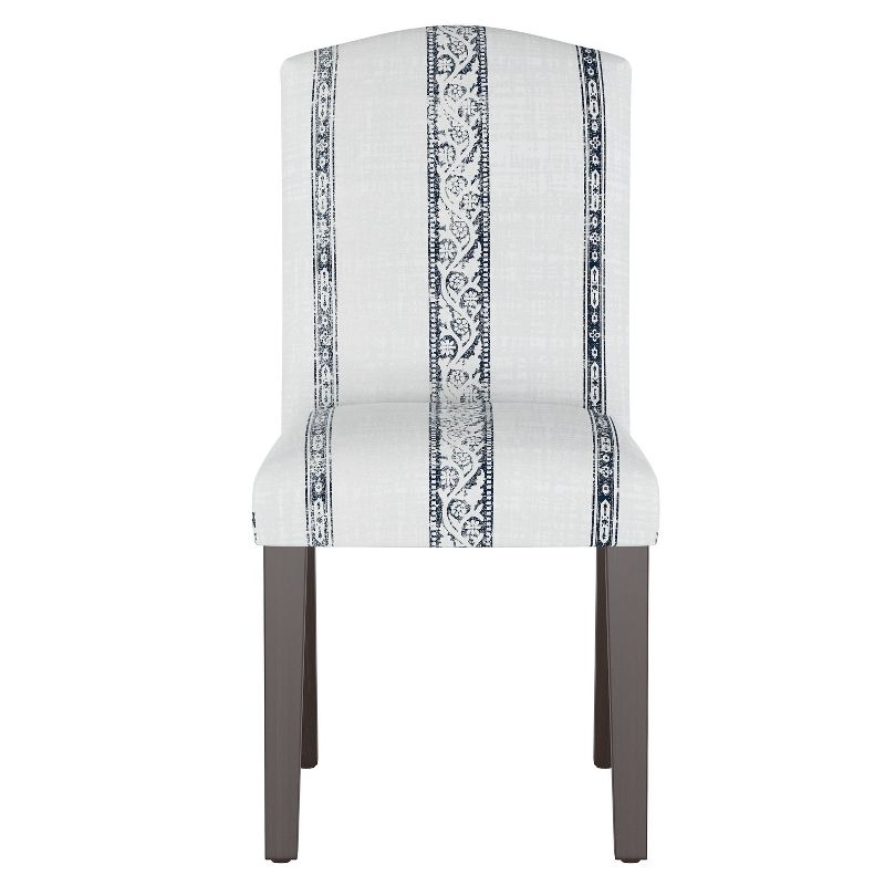 Camel Back Dining Chair Block Print Stripe Light Gray - Skyline Furniture