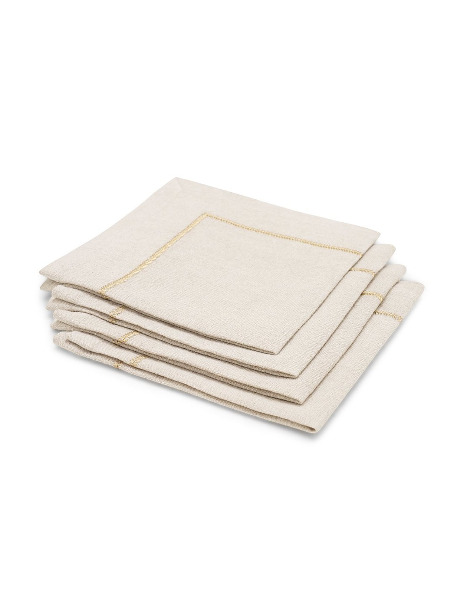 Pure Home and Living Beige Linen Embroidery Table Napkins