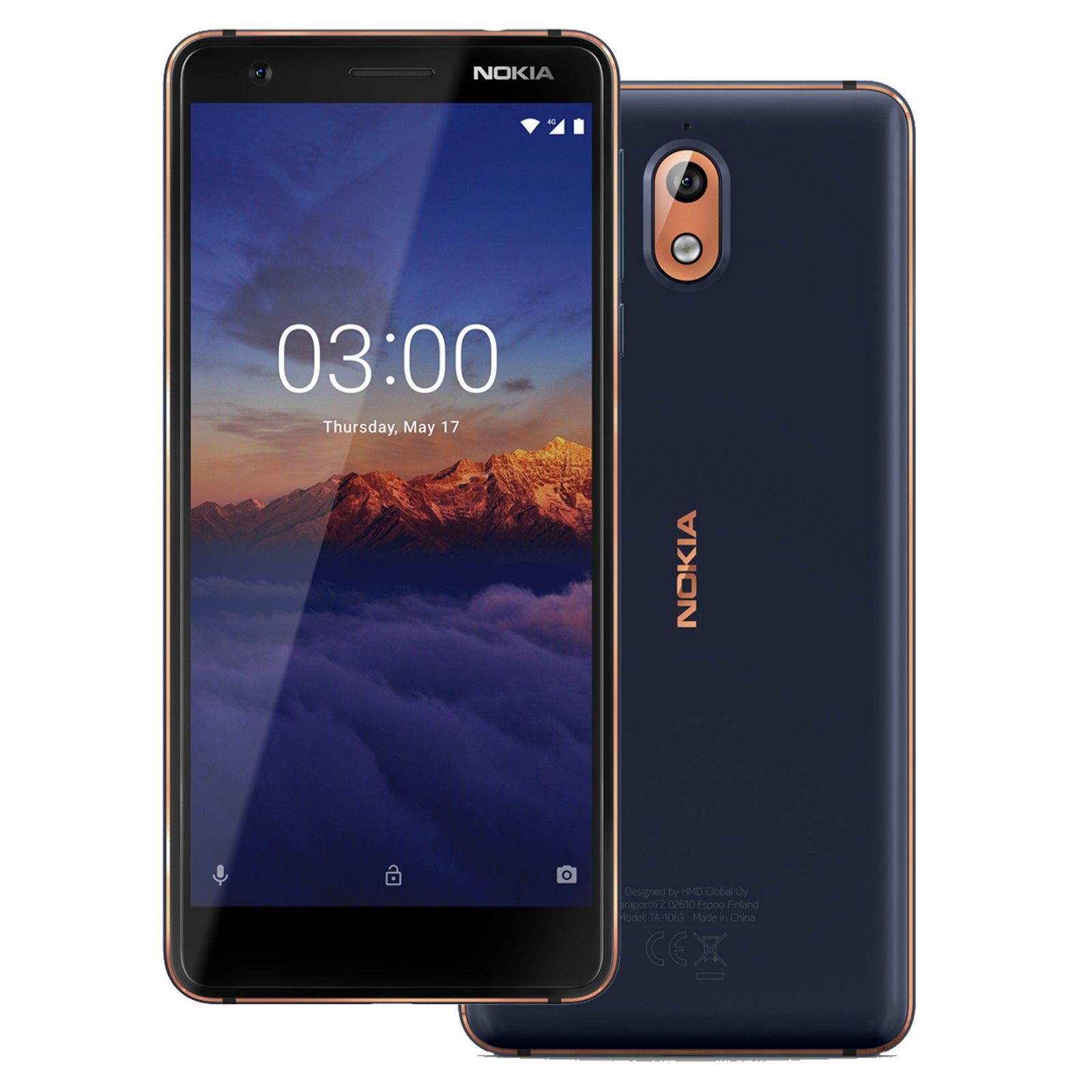 Nokia 3.1 Single-SIM 16GB 5.2-Inch Android (No CDMA, GSM only) Factory Unlocked 4G/LTE Smartphone - (Black/Chrome)
