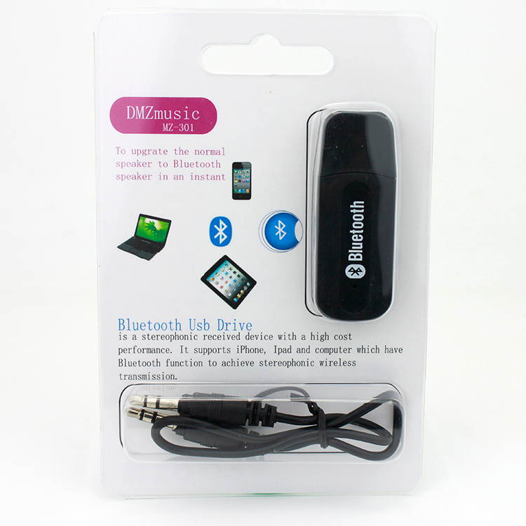 Music Bluetooth USB Drive DMZmusic MZ-301 USB Bluetooth Music Receiver Driver Audio Adapter for Speaker Phone PC