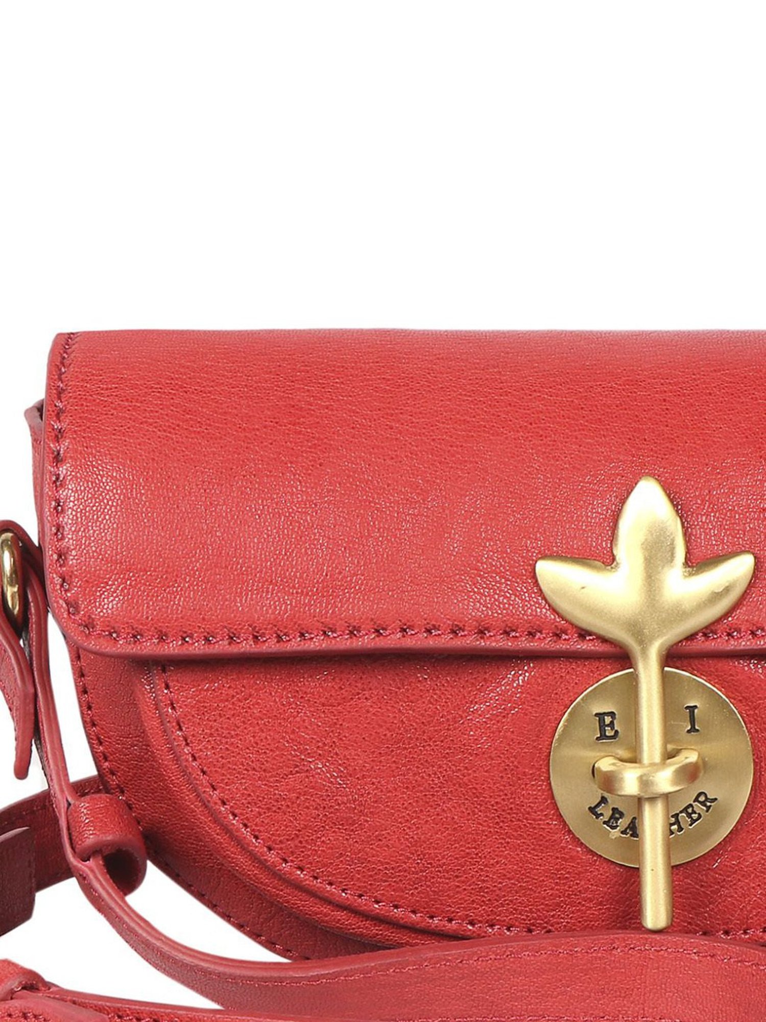 Hidesign EI Preserve 03 Red Leather Solid Shoulder Handbag
