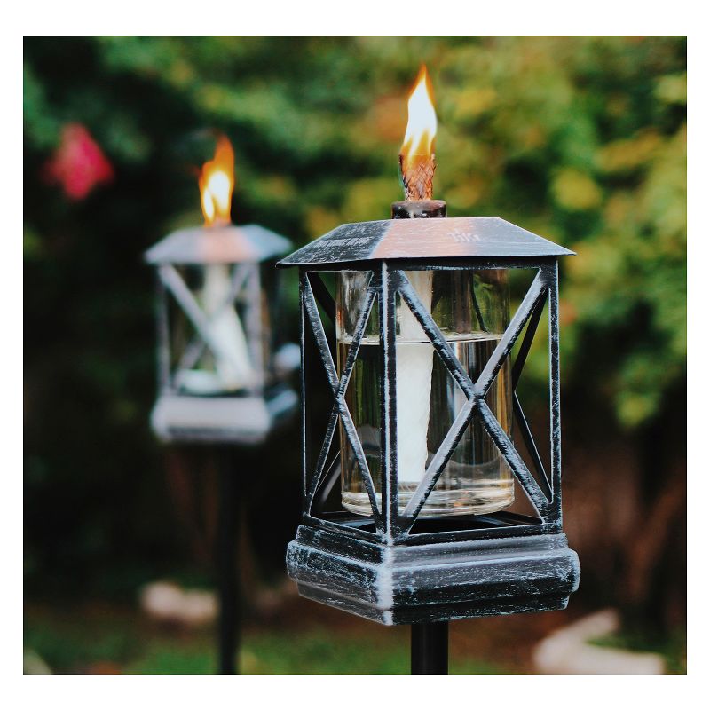 65" 2pk Square Beacon Metal Torch Black - TIKI