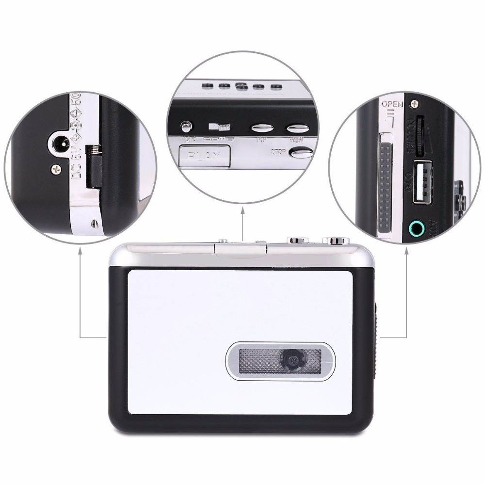 Portable Cassette Players ,Cassette Tape Player Convert to MP3 WAV Converter Cassette To USB Flash UDisk Audio Capture Music Player