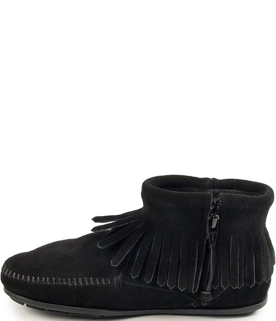 Minnetonka Concho Feather Suede Ankle Booties