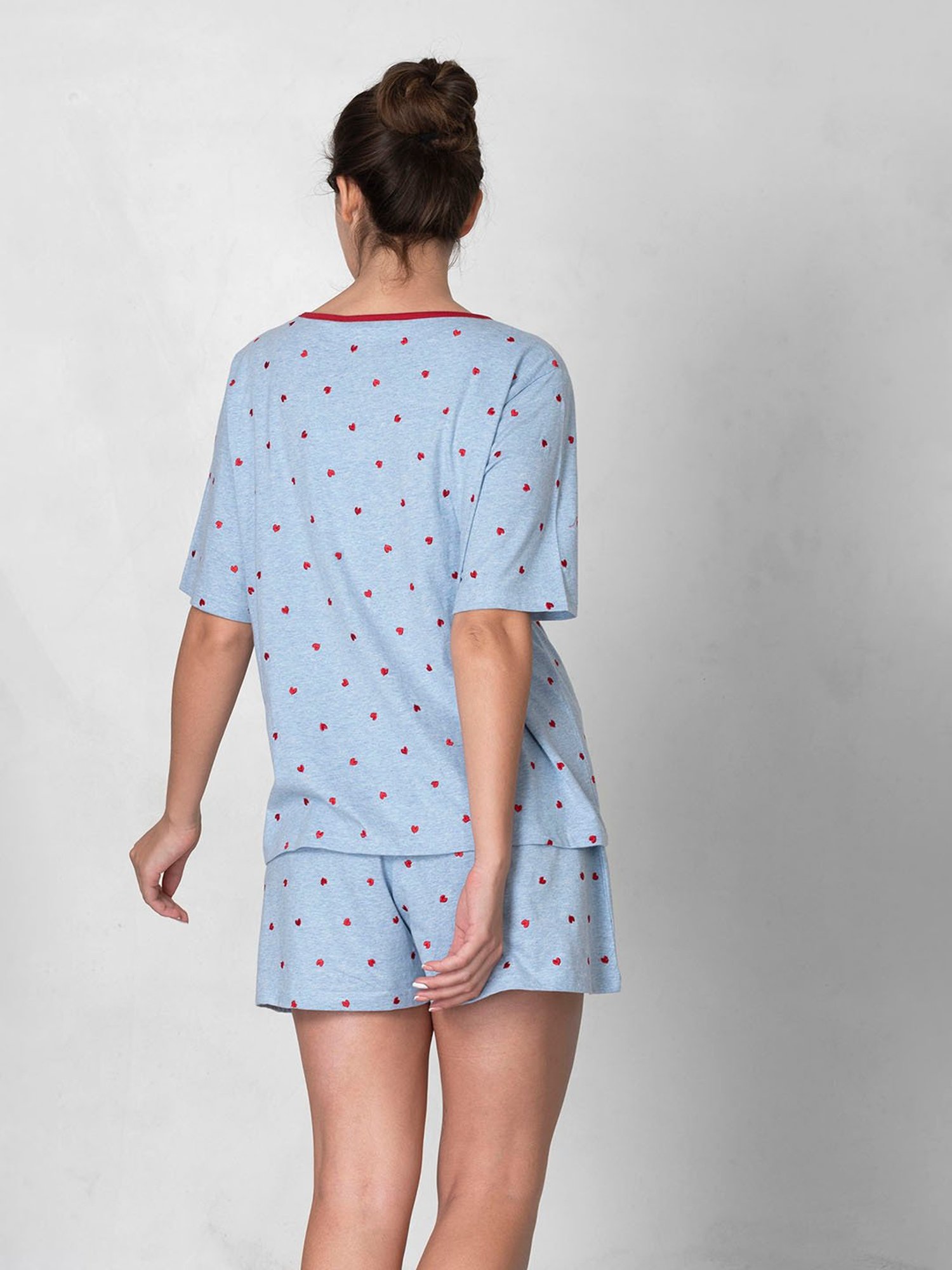 The Calm Collective Blue Embroidered Top With Shorts