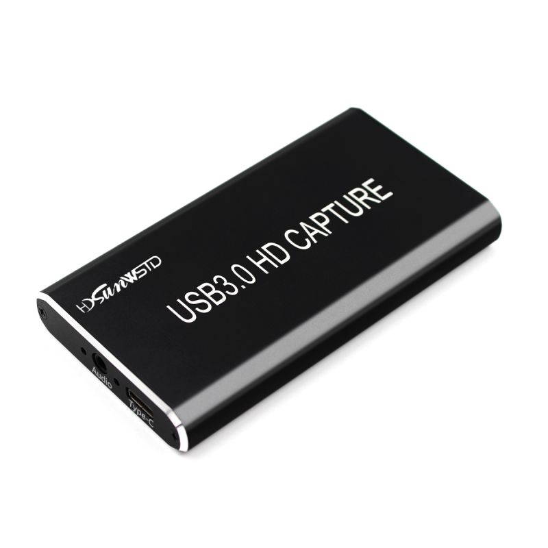 USB Video Capture USB C Video Capture Card with HDMI Loop Out, HD to Type-C/USB C/USB 3.0 Broadcast Live Stream and Record, Full HD 1080P@60HZ Live Streaming Video Game Grabber Converter- Black