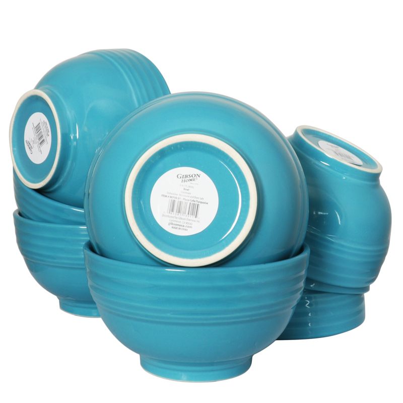 Gibson Plaza Cafe 8 Piece 6" Bowl Set in Turquoise