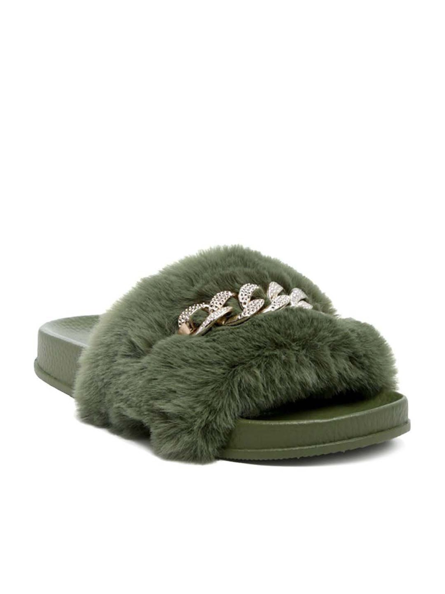 London Rag Women's Olive Casual Slides
