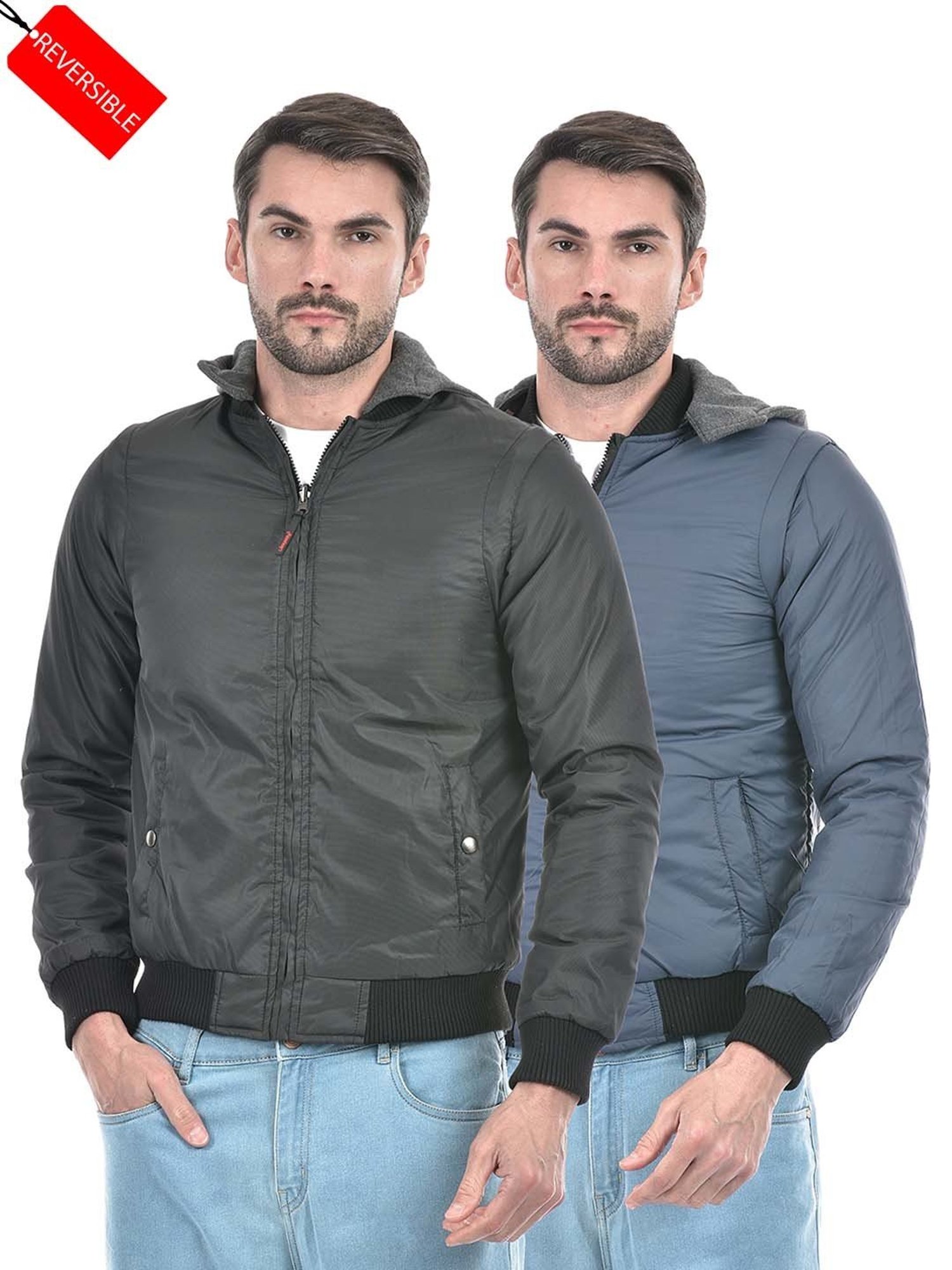 Lawman Pg3 Black & Blue Regular Fit Reversible Jacket