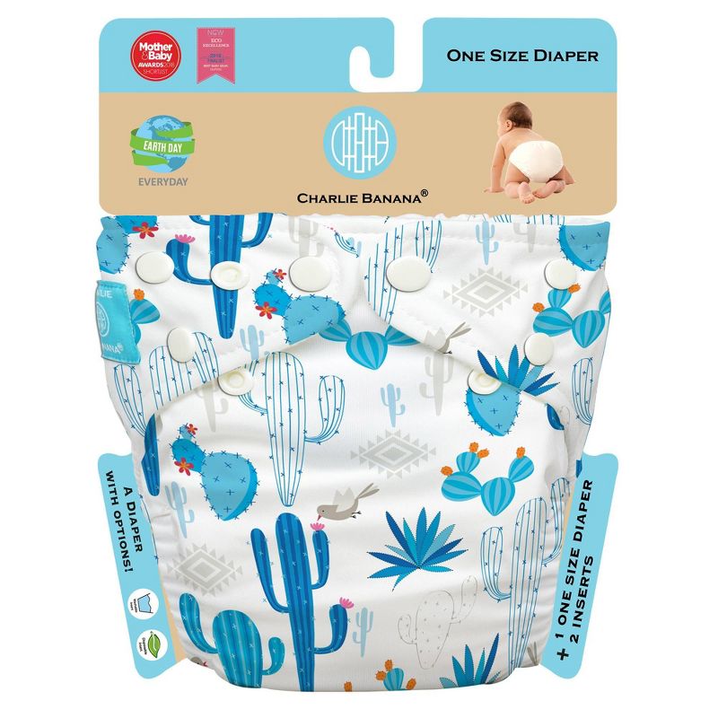 Charlie Banana Reusable All-in-One Cloth Diaper - Cactus Azul
