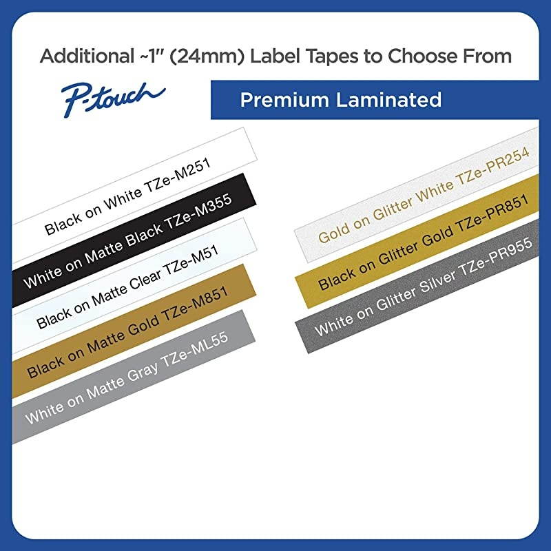 Genuine P-touch TZE-B51 Tape, 1" (0.94") Wide Standard Laminated Tape, Black on Fluorescent Orange, Laminated for Indoor or Outdoor Use, Water-Resistant, 0.94" x 16.4' (24mm x 5M), TZEB51