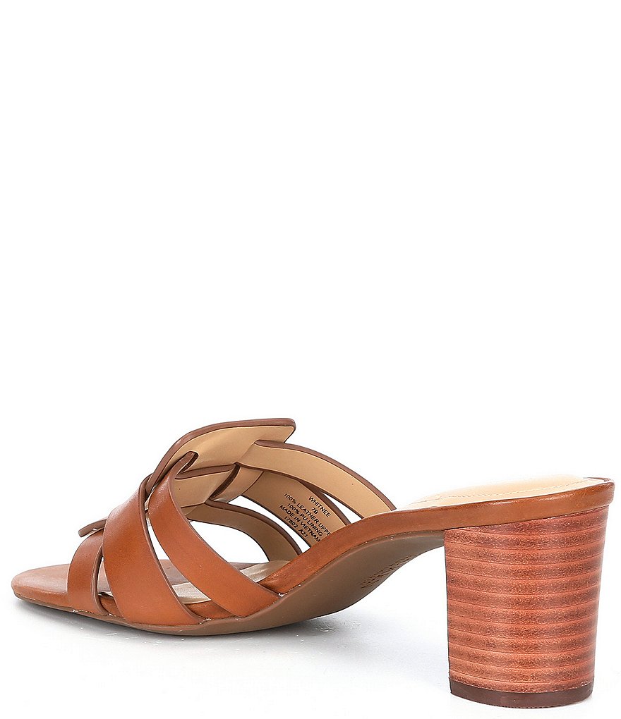 Lauren Ralph Lauren Whitnee Woven Leather Block Heel Mules