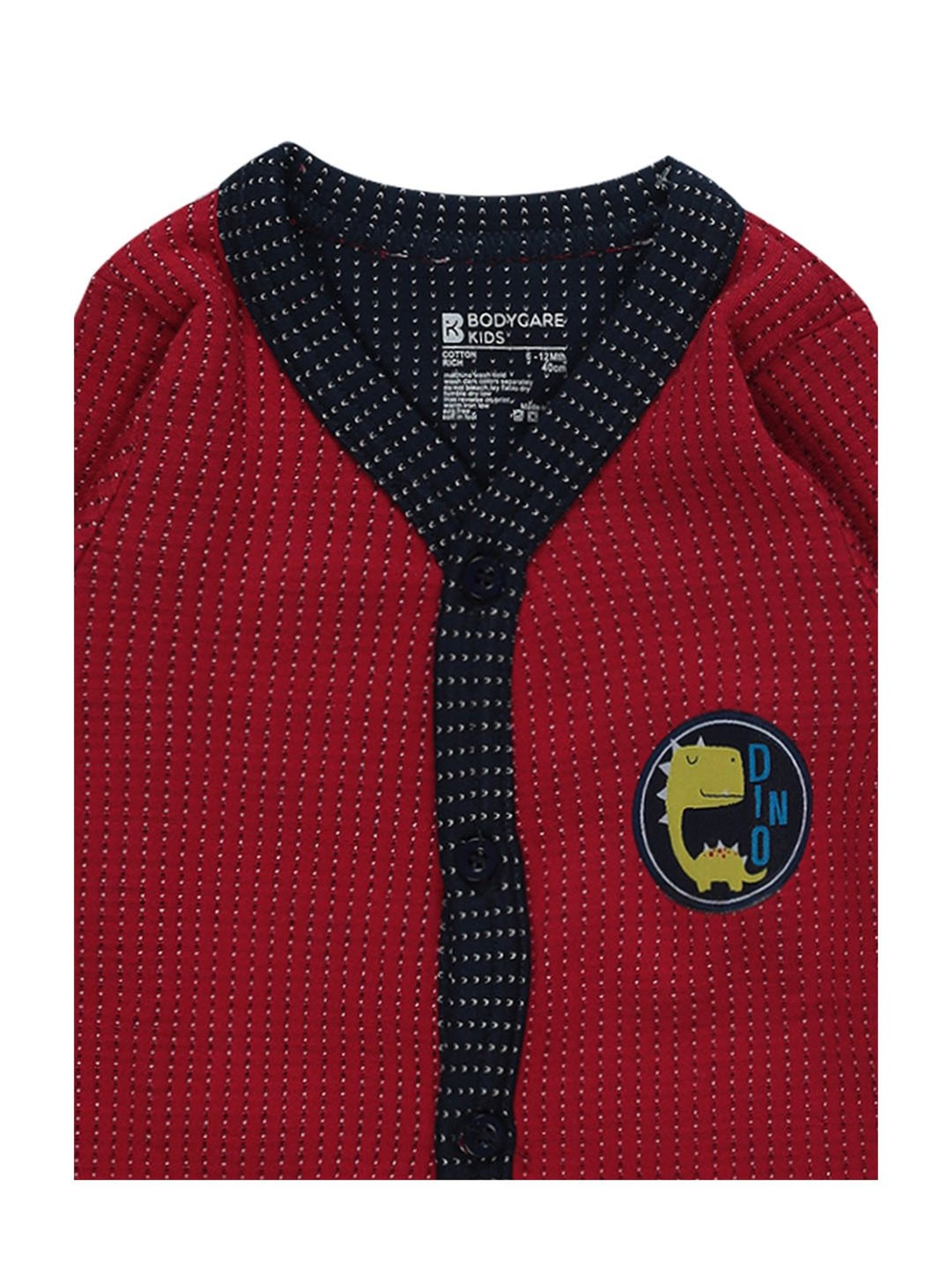 Bodycare Kids Red Printed Full Sleeves Thermal Top Set