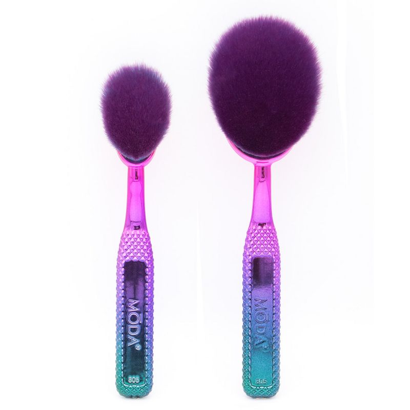 MODA Brush Prismatic 2pc Precision Powder Makeup Brush Set, Includes - Large Precision Powder and Small Precision Powder Brushes