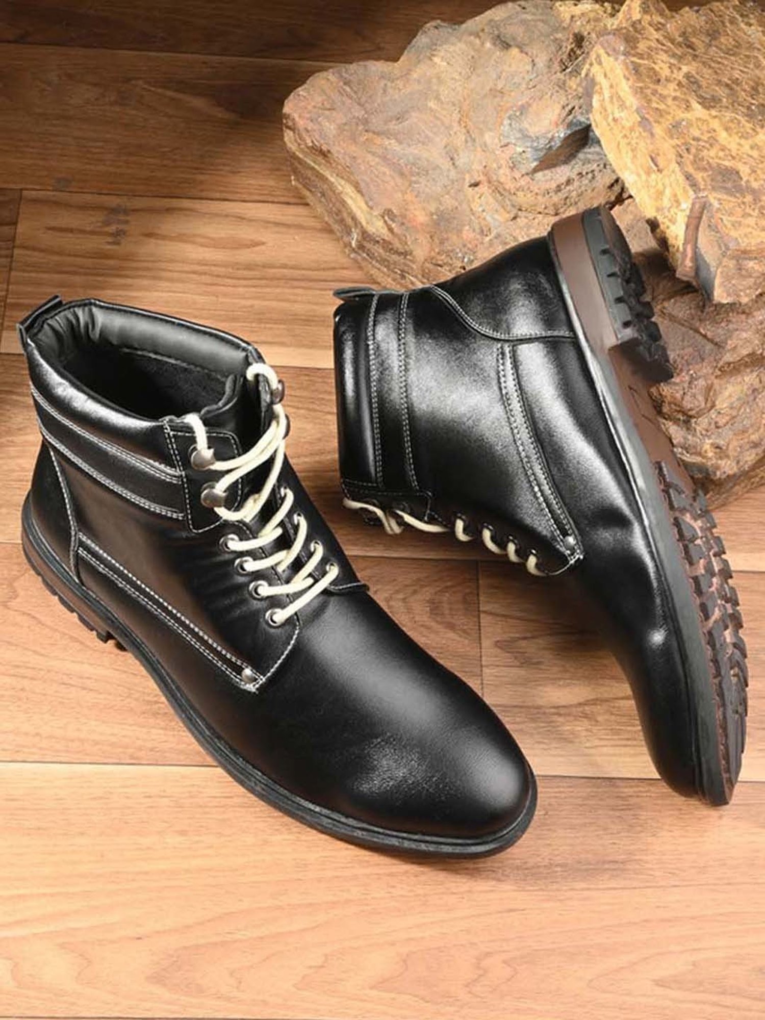 San Frissco Men's Black Derby Boots