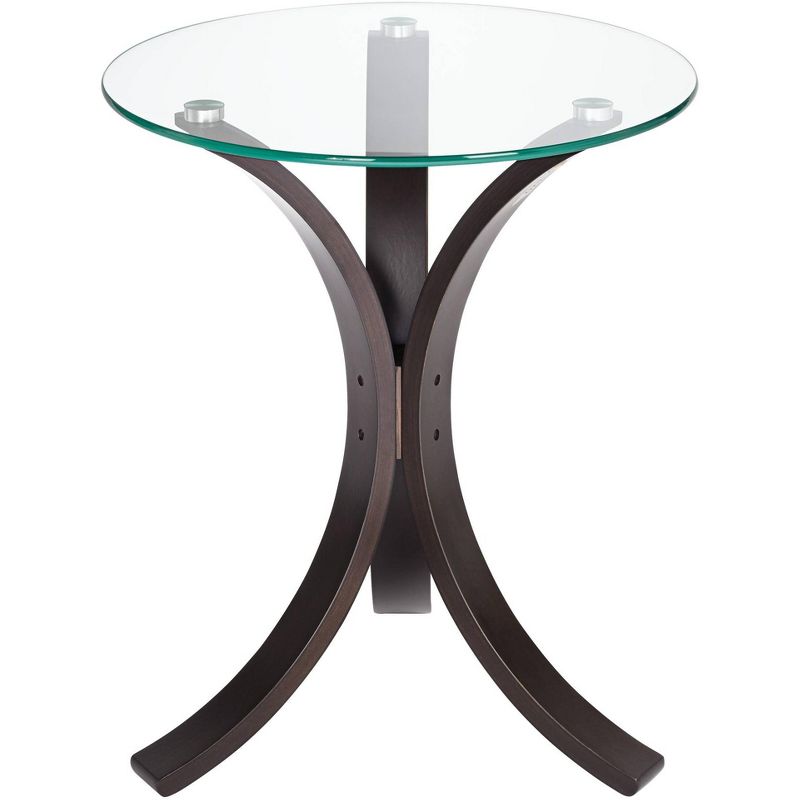 Studio 55D Niles 17 3/4" Wide Bent Wood and Glass Modern Accent Table