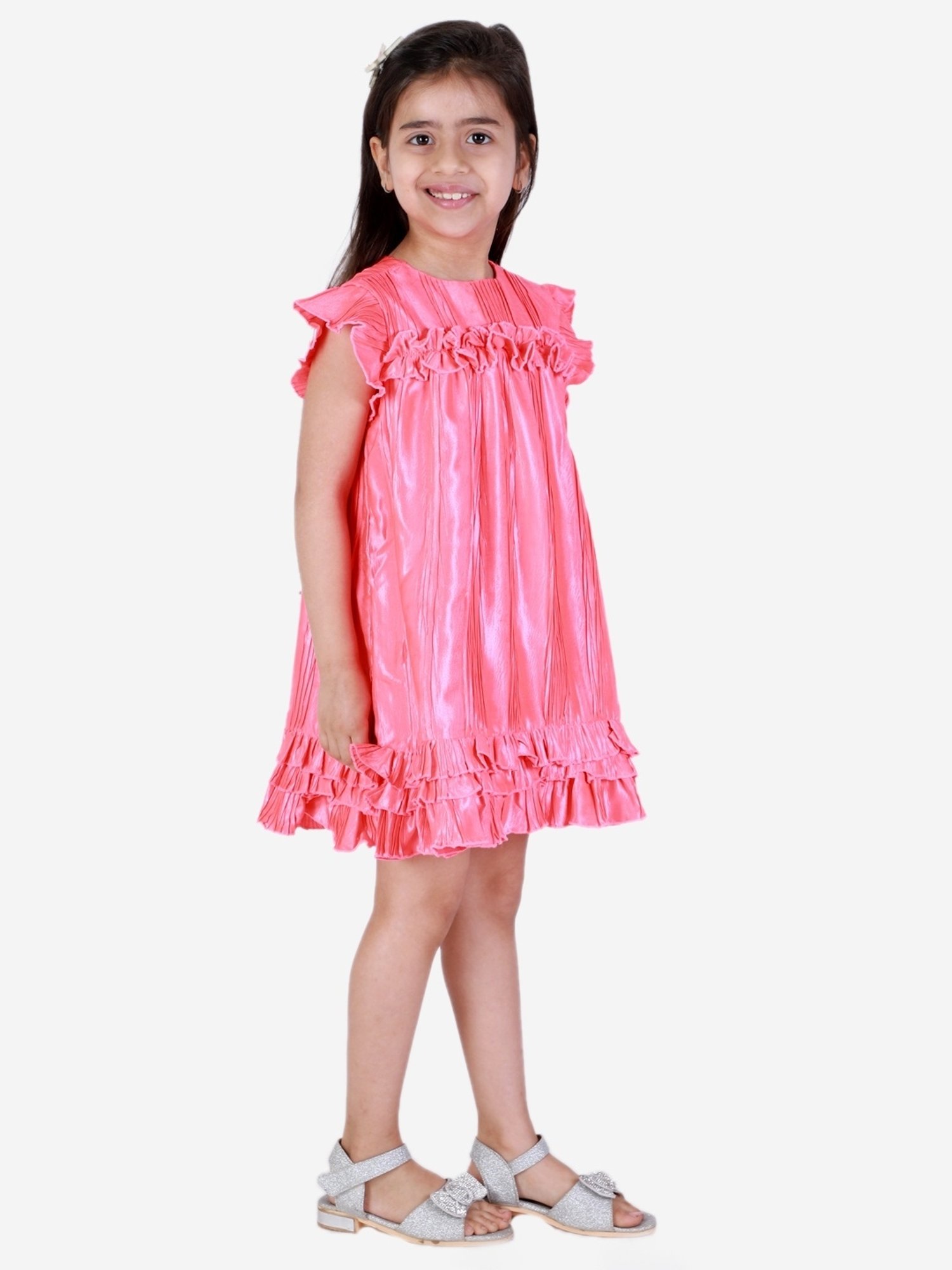 KidsDew Pink Textured Pattern Casual Dress