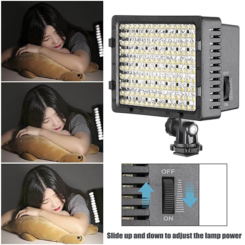 160 LED CN-160 Dimmable Ultra High Power Panel Digital Camera / Camcorder Video Light, LED Light for Canon, Nikon, Pentax, Panasonic,SONY, Samsung and Olympus Digital SLR Cameras