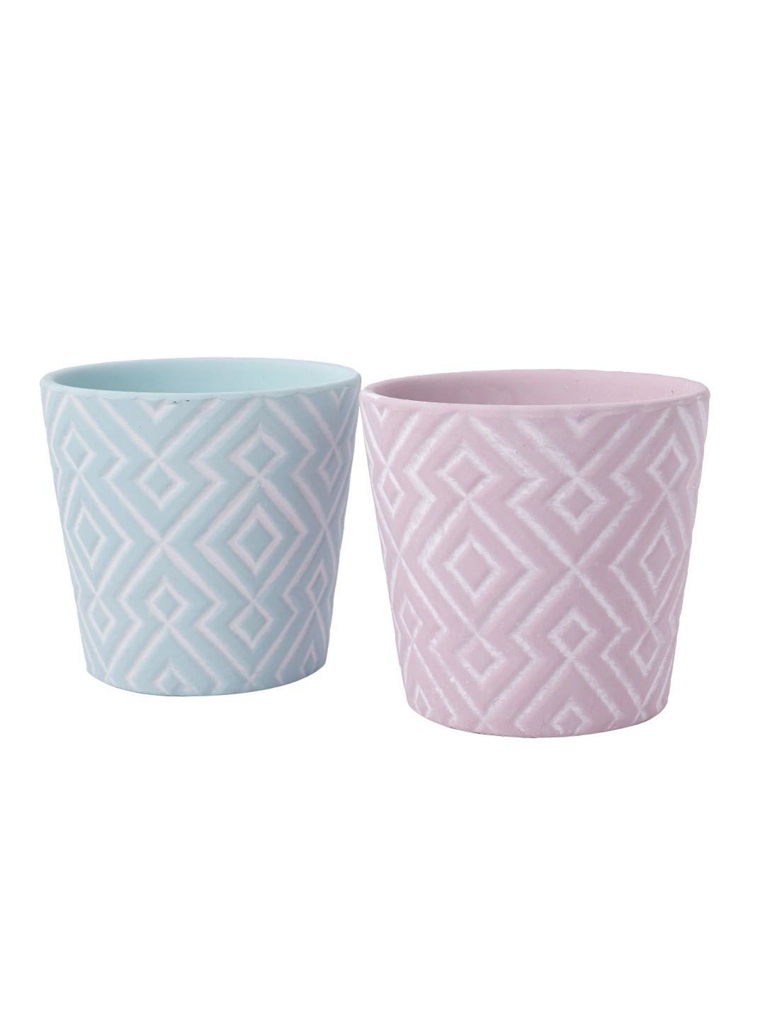 TAYHAA Blue & Pink Ceramic Planter - Set of 2