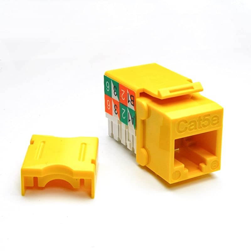 Cat5E RJ45 110 Type Keystone Jack 5Pack Yellow