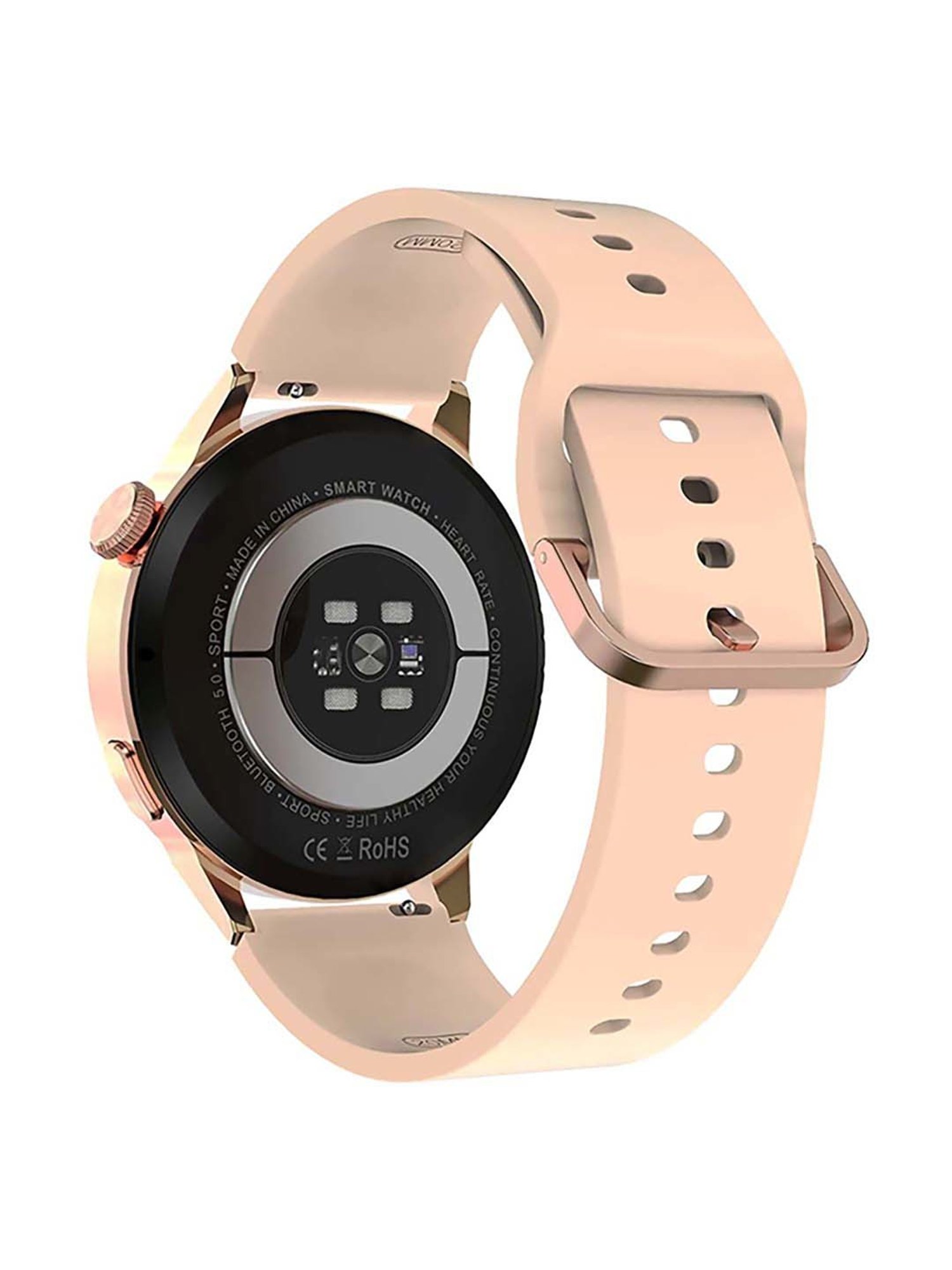 IZI Smart Plus Calling GPS NFC Smartwatch with Silicone Band (Rose Gold and Beige)