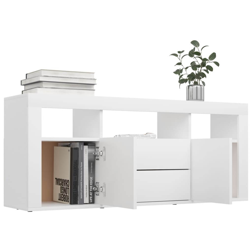 vidaXL TV Cabinet White Chipboard TV Stand Console Table Storage Furniture