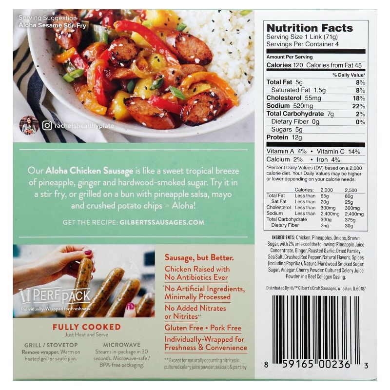 Gilbert's Craft Sausage Aloha Chicken Sausage - 10oz