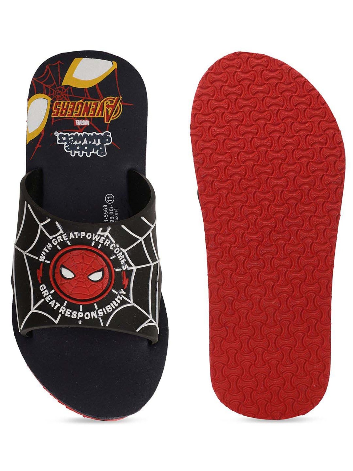 Disney by Bata Kids Black & Navy Slides