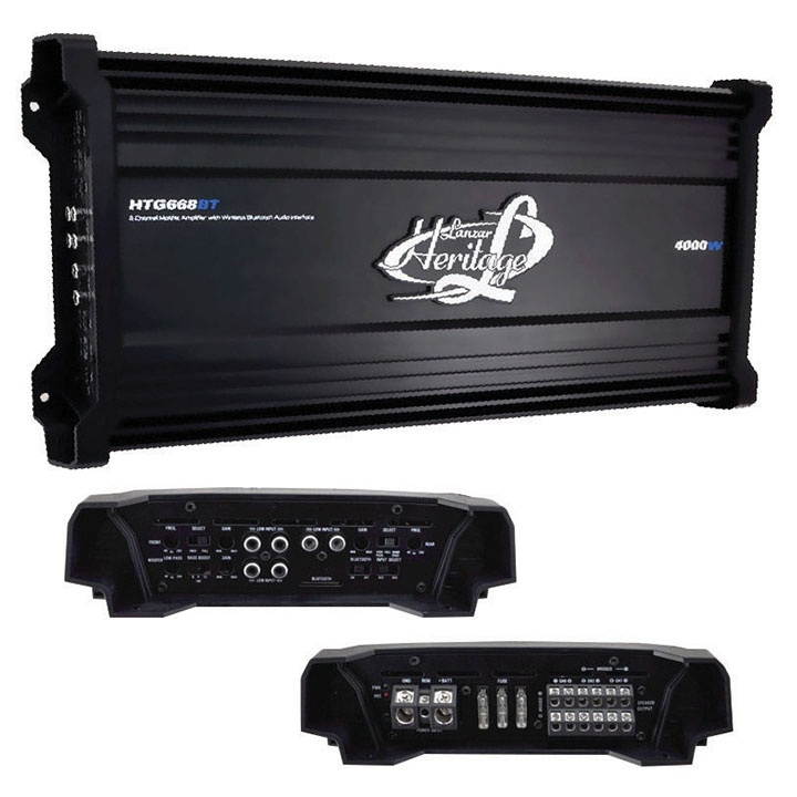 Lanzar HTG668BT 4000 Watt 6 Channel Mosfet Amplifier with Wireless Bluetooth Audio Interface