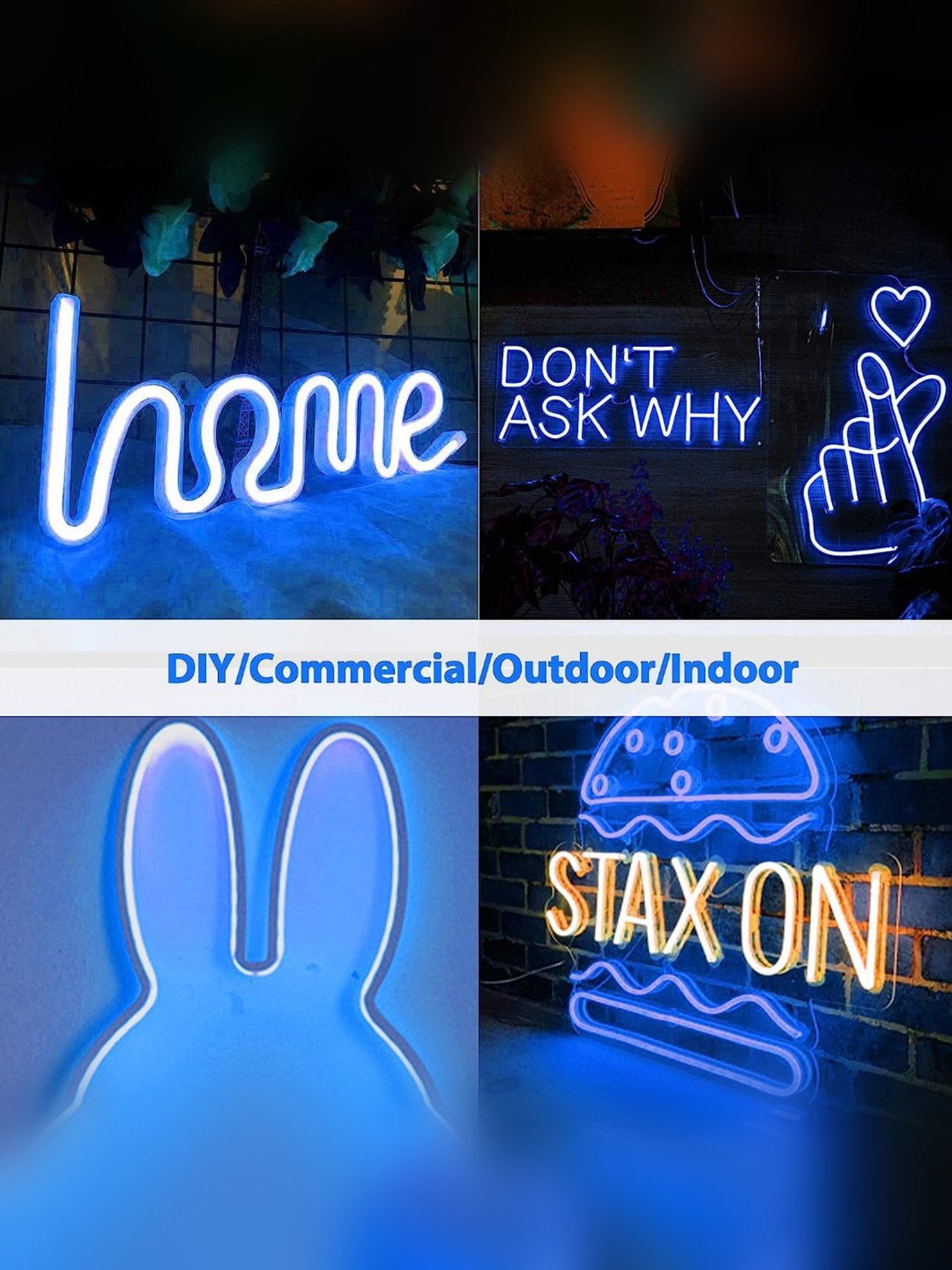 Xergy LED Neon Strip Lights 5Mtr, IP67 Waterproof Neon Rope Light for Home Decoration (Blue)