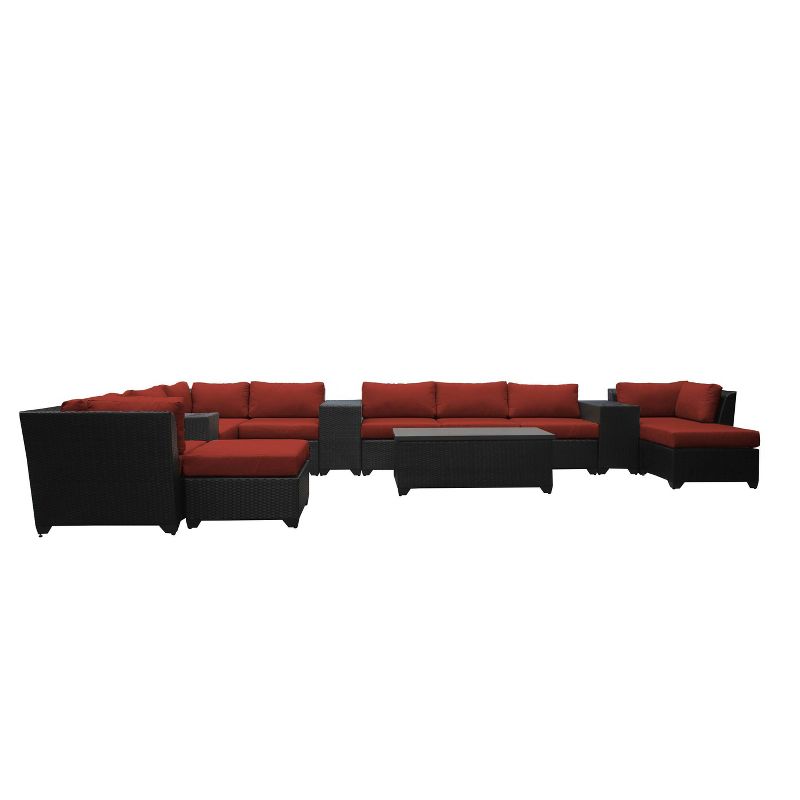 3pc Outdoor Wicker Conversation Set with Sofa Chairs & Table - Crestlive Products