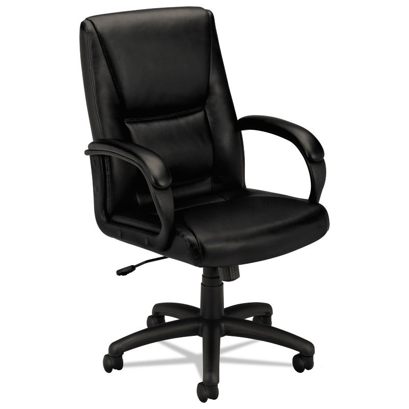 Basyx VL161 Series Executive Mid-Back Chair Black Leather VL161SB11