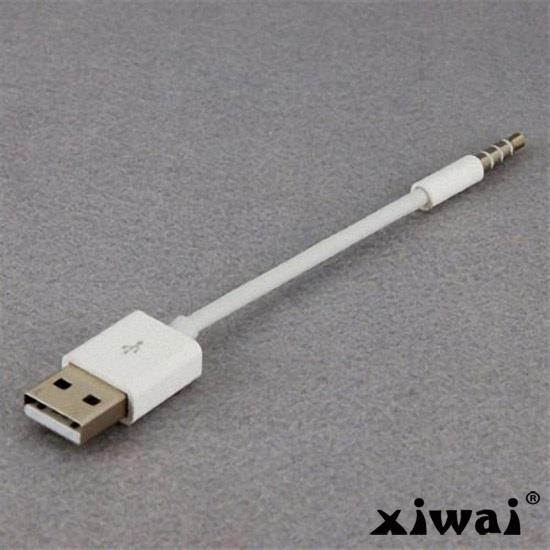 Xiwai 3.5mm Male Audio AUX to USB 2.0 A Male adapter Charge Cable for Apple iPod Shuffle 4th Gen