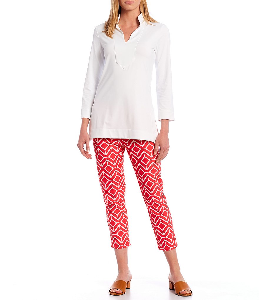 Jude Connally Chris Long Sleeve Collared V-Neck Knit Tunic