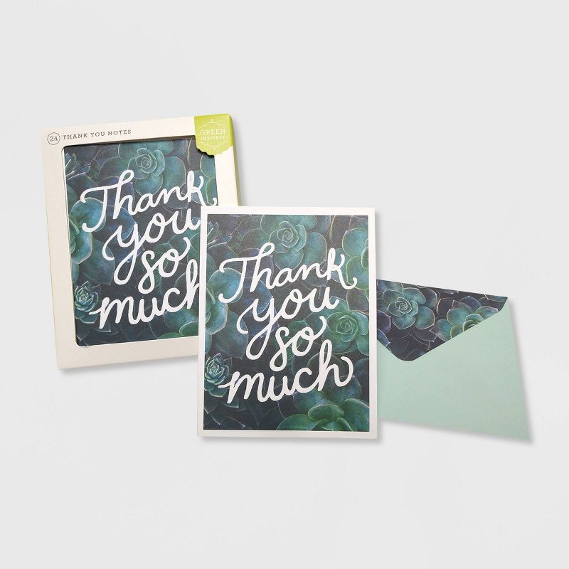 Green Inspired 24ct Succulent Garden Thank You Cards