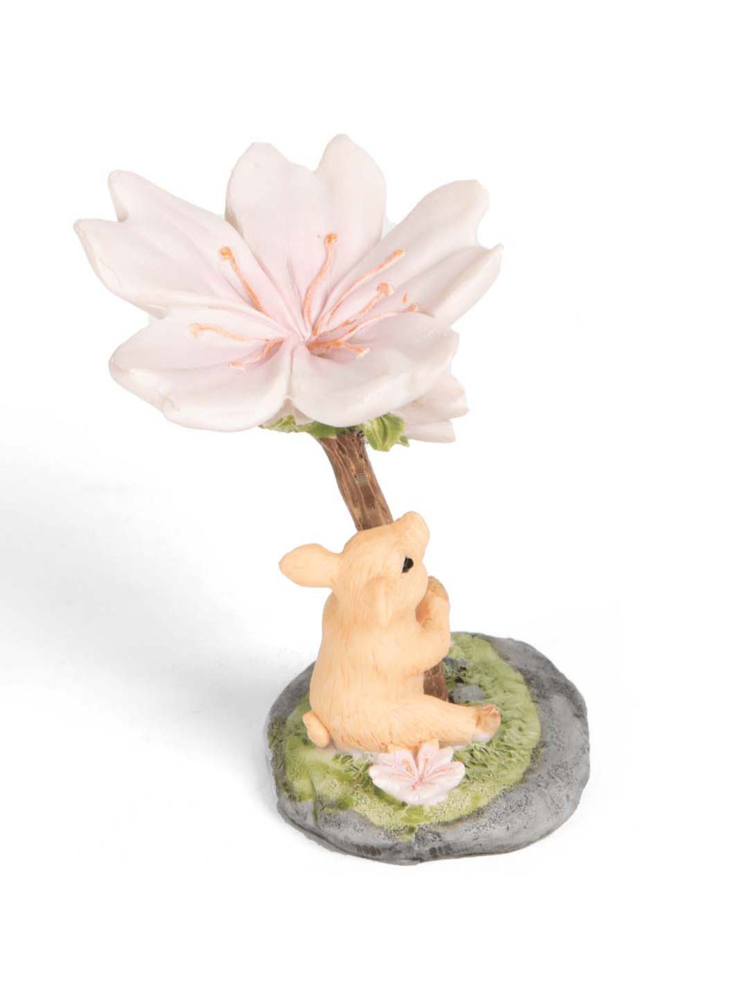 Home4U Multicolor Polyresin 6 cm Pig With Sakura Showpiece - Set of 1