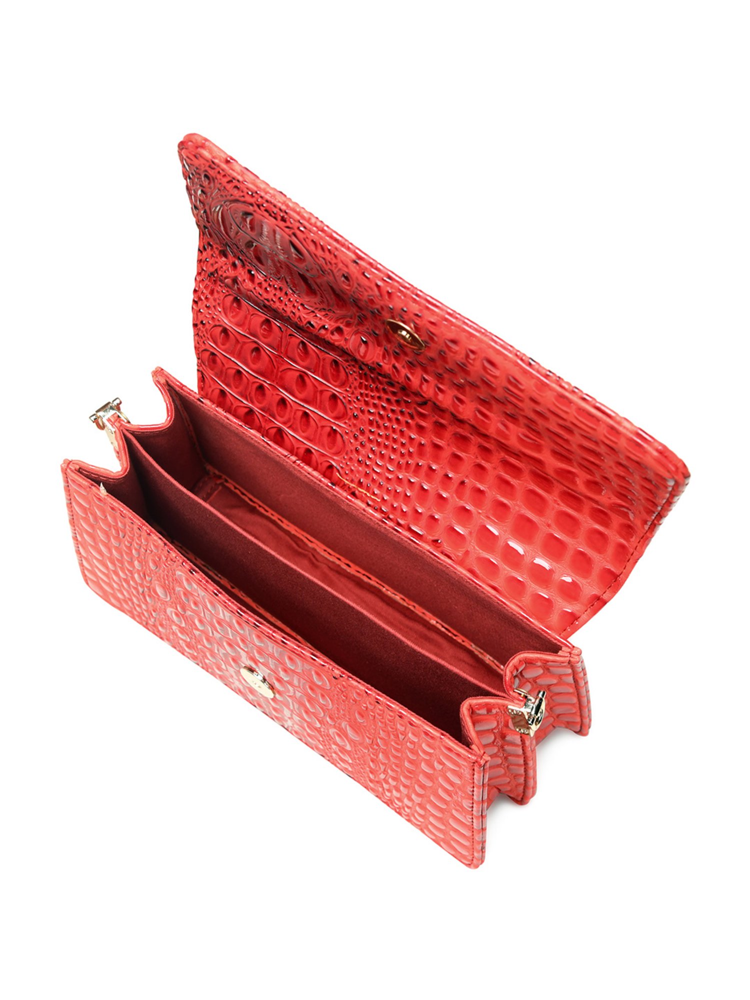 PELLE LUXUR Red Animal Effect Small Shoulder Bag