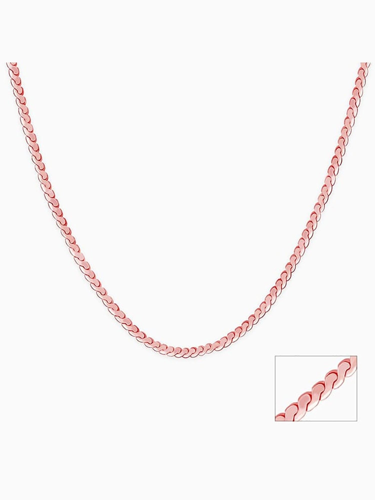 GIVA 92.5 Sterling Silver Rose Gold Radiant Beam Chain for Womens and Girls