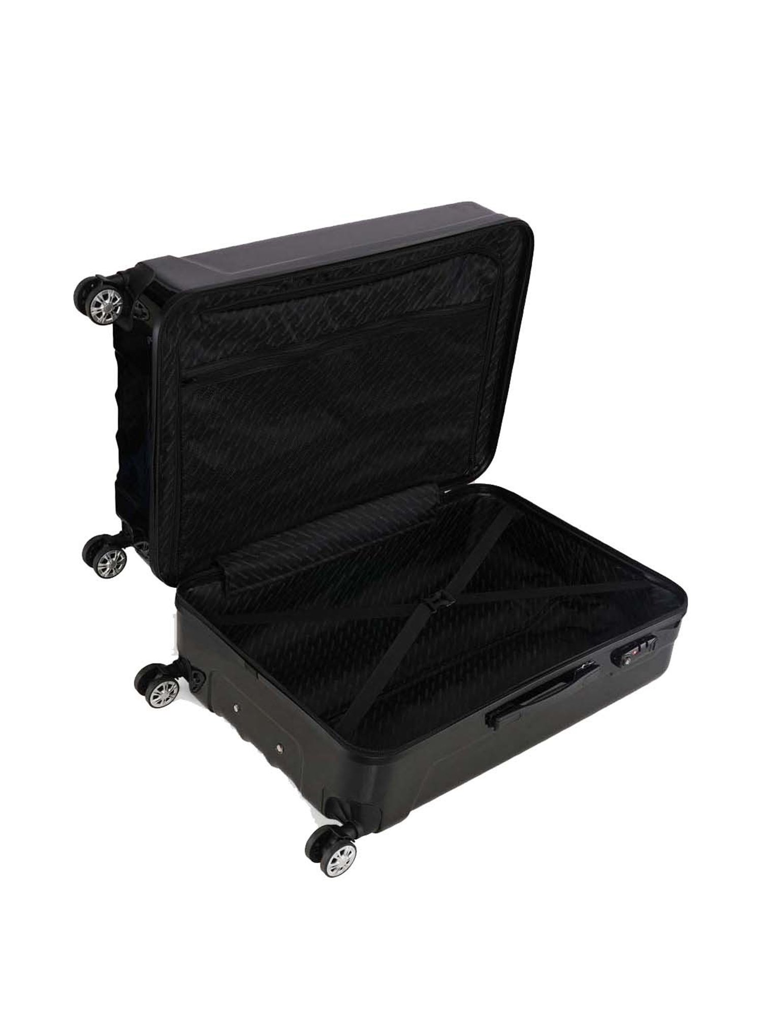 Swiss Brand Baden Black 4 Wheel Small Hard Cabin Trolley - 34 Inch
