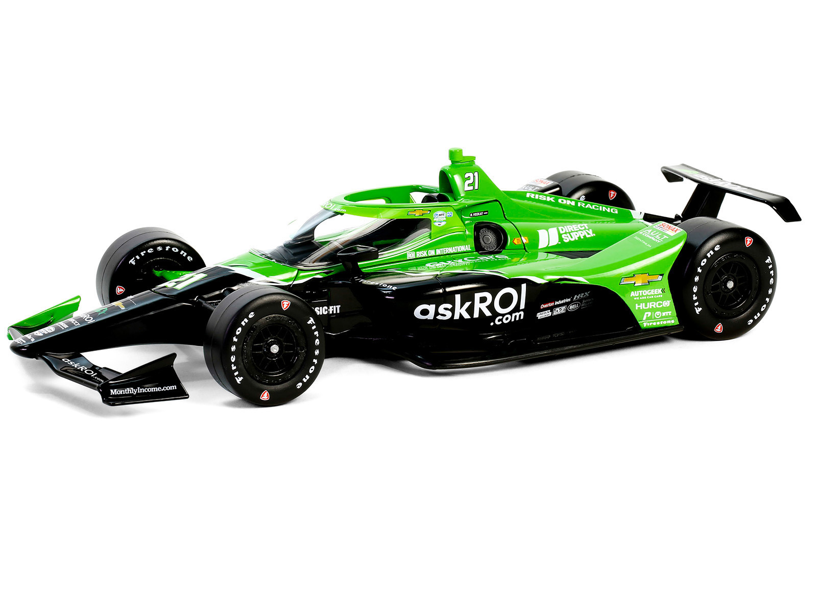 Dallara IndyCar #27 Kyle Kirkwood "AutoNation" Andretti Autosport "NTT IndyCar Series" (2024) 1/18 Diecast Model Car by Greenlight