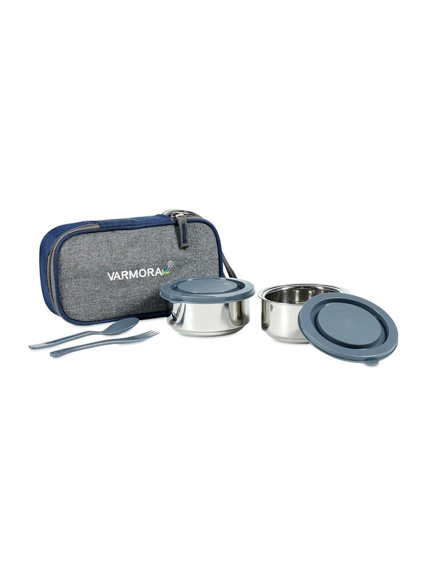 Borosil Grey Stainless Steel Lunch Box - Set of 4