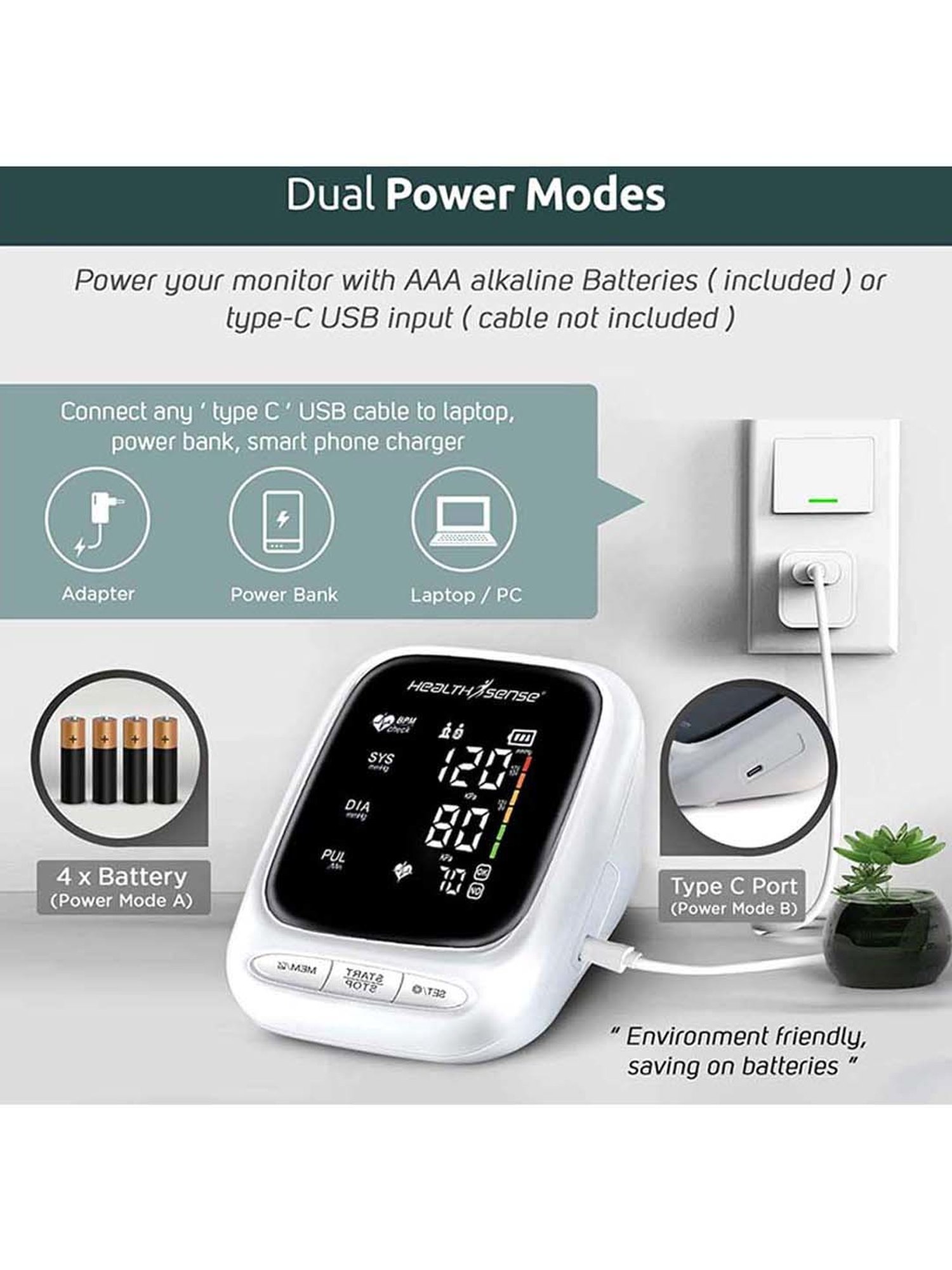 HealthSense Heart-Mate BP-144 Upper Arm Digital BP Monitor (White)