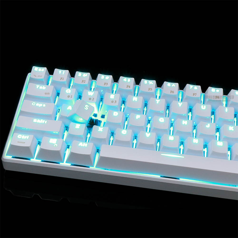 Mechanical Keyboard, RK61 Wired / Wireless Bluetooth 61 Keys LED Backlit USB Ergonomic Quickfire Keys Waterproof Gaming Keyboard with Full Anti-ghosting Keys  Rechargea Lithium Battery for Gamers