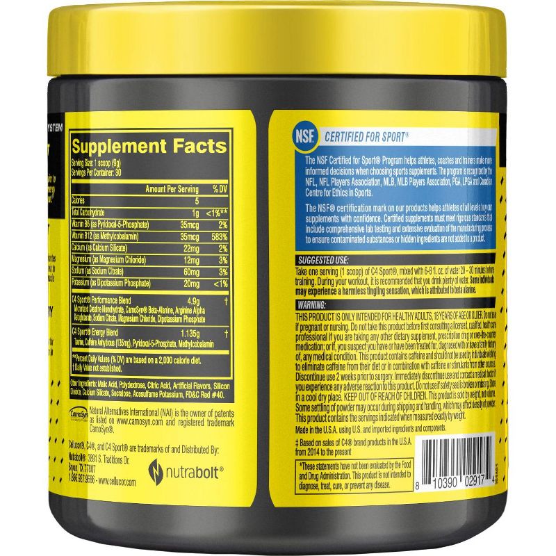 Cellucor C4 Sport Pre-Workout Powder - Watermelon - 9.5oz