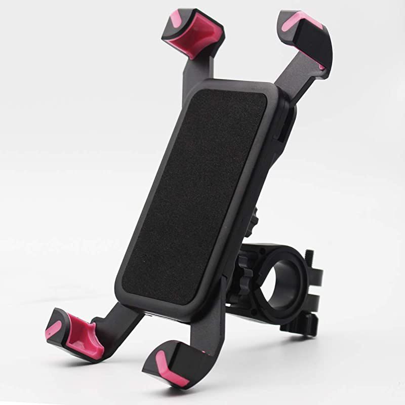 Bike Phone Mount 360&deg;Rotation Bike Phone Holder for iPhone Android GPS Other Devices Between 35 to 65 inches Black Pink