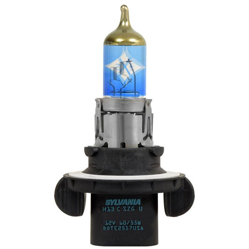 Sylvania H13SZG.PB2 SilverStar zXe Gold High Performance Xenon Fueled Halogen Headlight Bulbs with HID Attitude and Alloy Coating, 2 Pack