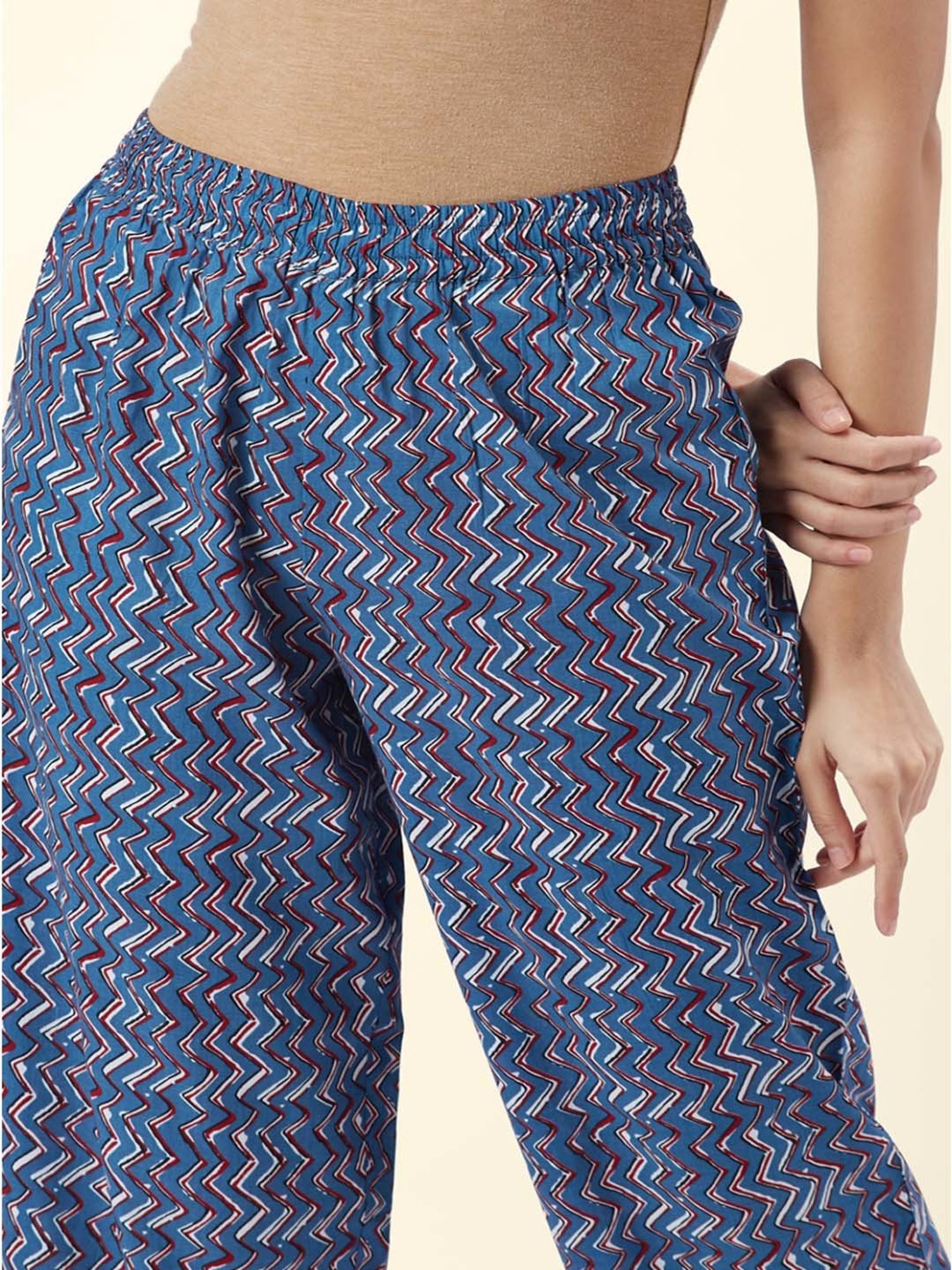 Rangmanch by Pantaloons Blue Cotton Floral Print Kurta Palazzo Set